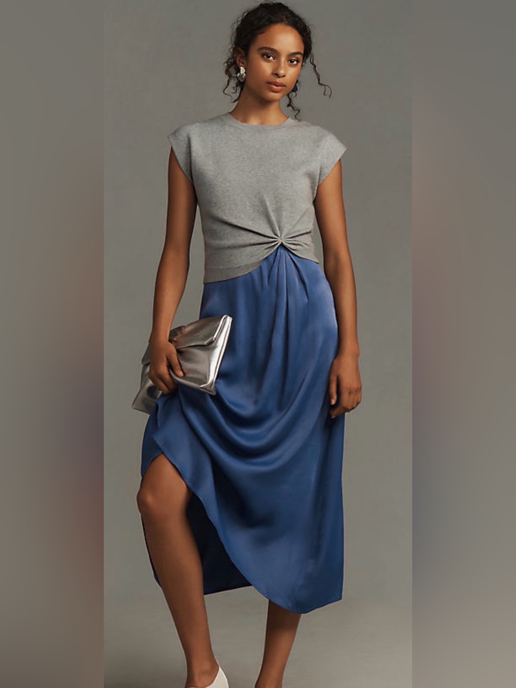The Gemi Cap- Sleeve Sweater And Tank Dress Set - M